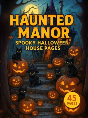 Haunted Manor – 45 Spooky Halloween House Pages